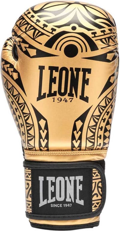 Leone1947 Haka Leer Kunstmatige Bokshandschoenen Goud 10 oz