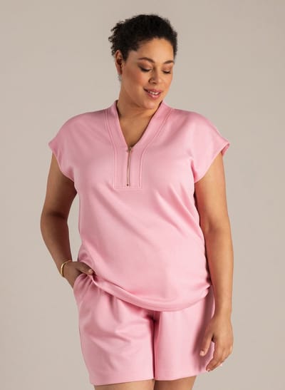 YEST CURVE Nisa Tops - Bright Pink - maat 1(48)