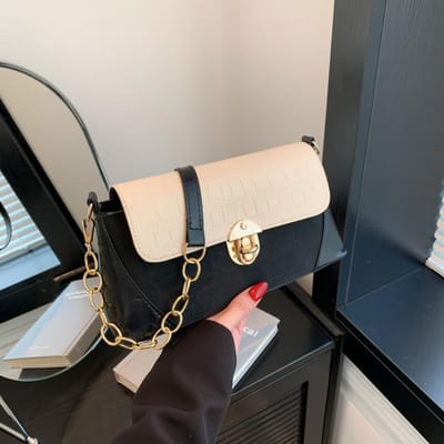 Sac personnalisé à coutures de couleurs contrastées pour femme, nouveau sac bandoulière populaire, sac aisselle à une épaule, sac à motif pierre gray