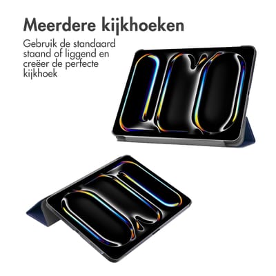 imoshion Tablet Hoes - Geschikt voor Apple iPad Pro 13 (2025) M5 / Pro 13 (2024) M4 - Trifold Bookcase - Donkerblauw
