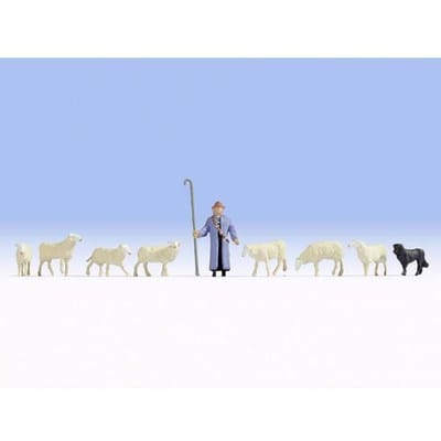 NOCH 15748 H0 Schapen en herder figuren Geverfd, Staand