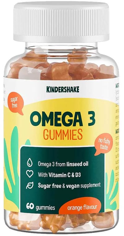 Omega 3 Gummies voor kinderen - Vitamine C en D - Omega 3 - Sinaasappelsmaak - 60 stuks