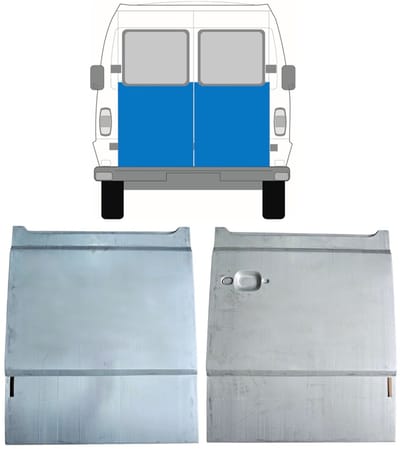 Reparatie plaatwerk achterste deuren voor Mercedes T1 207-410 1977-1995