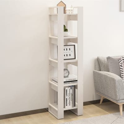 vidaXL - Boekenkast/kamerscherm - 41x35x160 - cm - massief - grenenhout - wit