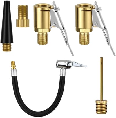 Dailygoods- Klep Adapter Set - Multifunctionele Ventieladapter - Luchtpomp Adapter - 8mm Autoventiel Pluggen - Presta Ventieladapter - Duurzaam Koper-Aluminium