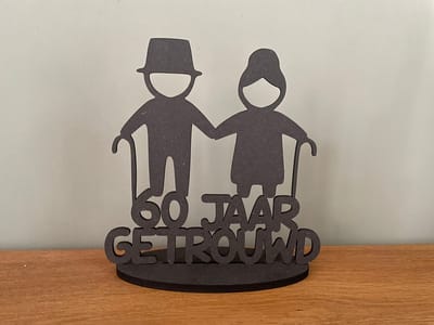 60 Jaar getrouwd - 60 jaar getrouwd versiering - 60 jaar getrouwd cadeau - Diamanten huwelijk - 60 jarig huwelijk - 60 jaar huwelijk