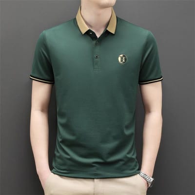 Zomer Heren Effen Kleur T-shirt Middelbare Leeftijd Lichtgewicht Ademend Korte Mouw Revers Mode Koreaans Poloshirt XXL