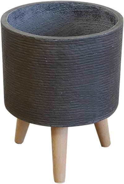Pot Voor Kamerplanten Ronde bloempot Plant staand in pot, indoor plantenbak met standaard, zwarte bloempot met steun Decoratieve Plantenpotten