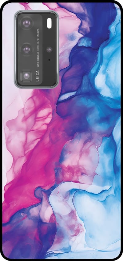 Smartphonica Telefoonhoesje Geschikt voor Huawei P40 Pro met Roze Blauw Marmer Opdruk - TPU Backcover Case Rose Blue Marble Design geschikt voor Huawei P40 Pro