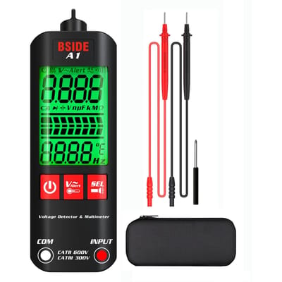 A1 Volledig automatische intelligente anti-brand digitale multimeter Meetpen Tester Spanningsdetector Continuïteit Levende draad Neutraal testen Universele meter zwart