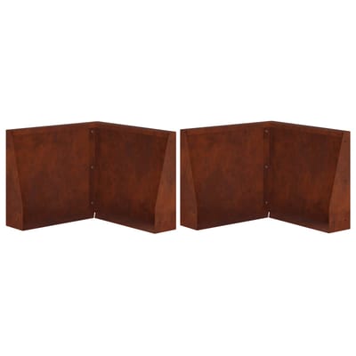 vidaXL - Keermuur - 2 - st - 50 - x - 50 - x - 30 - cm - weervast - staal - Roestkleurig