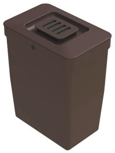 Ruimtebesparende Keukenafvalemmer 8 Liter met Deksel - Bruin