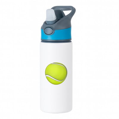 Hacebo® - Tennisbal waterfles met rietje blauw - Tennis - Tennissers - Sport - balsport - raket - water fles - 650ML