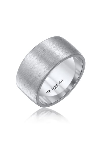 Elli - Ring - Dames Band Breed Mat Geborsteld Basis in 925 Sterling Zilver - Dames