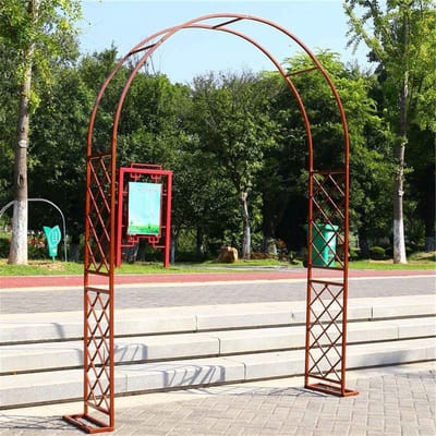 Metalen Tuinboog - Bloemenprieel Klimplanten - Romantische Tuin - Weerbestendig Stevig - 370 x 250 cm - Bruin