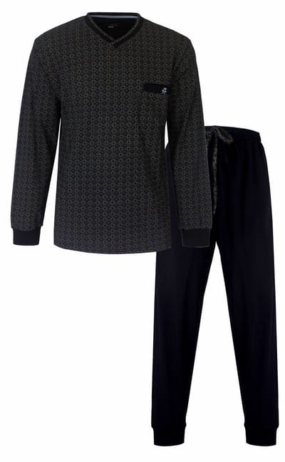 Paul Hopkins Heren Pyjama - Geprint Dessin - Donker Navy - Maat S