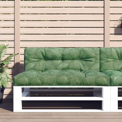 vidaXL - Palletkussen - 120x40x12 - cm - stof - bladpatroon