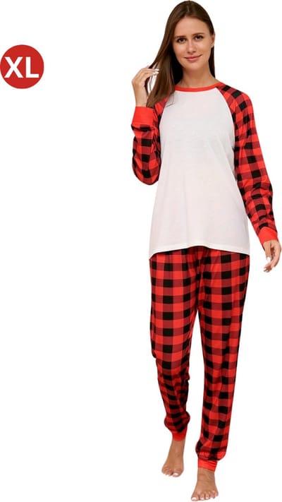 Livano Kerstpyjama - Kerst Pyjama - Christmas - Dames - Vrouwen - Volwassenen - Set - Broek - Shirt - Wit - Maat XL