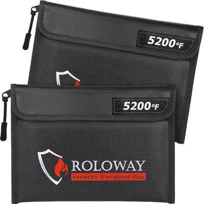 Brandwerende Tas 2-Pack - Warmte-Isolerend en Vuurvast Voor Geld en Documenten
