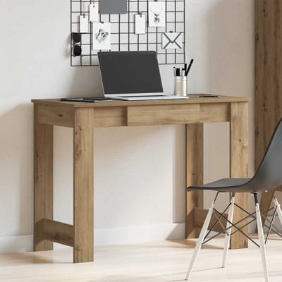 vidaXL - Bureau - 100x45x75 - cm - bewerkt - hout - artisanaal - eikenkleur