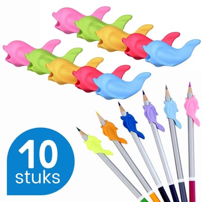 Glim - 10x Potlood grip - Potlood verdikker - Pencil grip - Penverdikking dolfijn