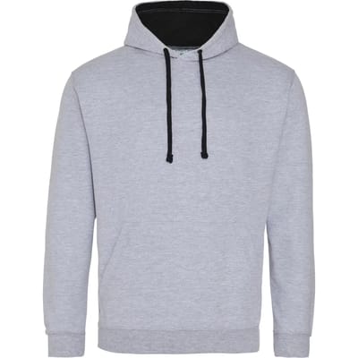 Just Hoods Varsity Hoodie JH003 - HEATHER GREY/JET BLACK - L