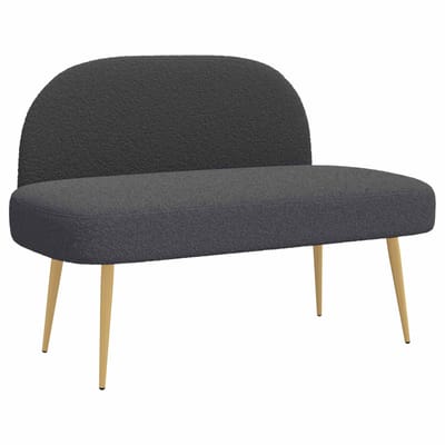 vidaXL - Gevuld - bankje - met - rugleuning - Donkergrijs - 110 - x - 60 - x - 76 - cm