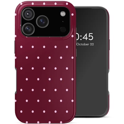 Selencia Hoesje - Geschikt voor Apple iPhone 17 Pro - Backcover - Happy Dots Burgundy