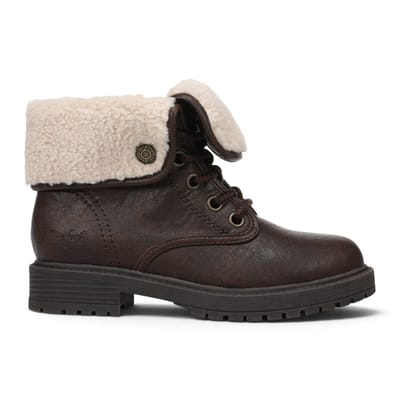 Blowfish Malibu dames winterlaarzen met veters van bruin kunstleer - Andy-Cozy