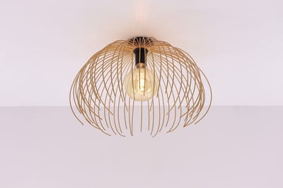 Plafondlamp Jelly zwart goud - open metalen design - 45 cm