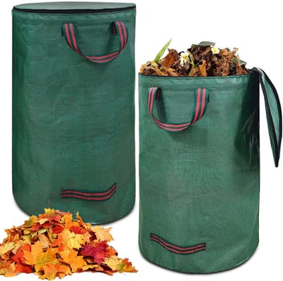 longziming -Tuinafvalzak – Stevig Materiaal – Groot Volume – Weerbestendig – Herbruikbaar – Groen– 2 Stuks