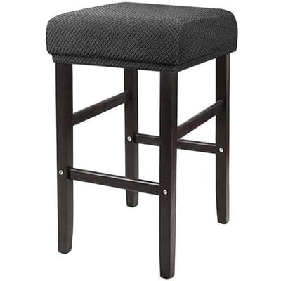 Eenvoudige Rechthoekige Elastische Kap voor Krukje van Kaptafel Stofdicht en Wasbaar Kap voor Krukje aan Counter Zadel Barstoelhoes 25*35*2 cm donkergrijze kleur