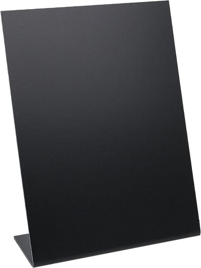 Krijtbord Tafelstandaard DIN A5 Zwart - L-Vormig Display voor Creatieve Presentaties