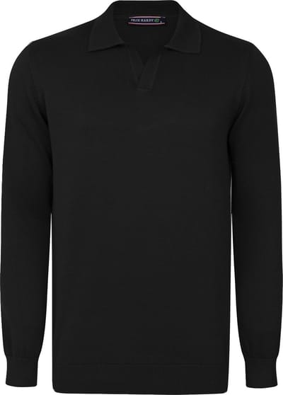 Felix Hardy Gebreide Polo Trui - Polo Kraag - Sweater - 100% Katoen Heren Zwart - 2Xl