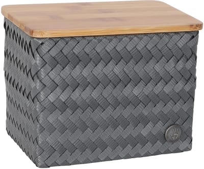 Handed By - Opbergmand met deksel - Organizer - Woonkamer - Kinderkamer - Badkamer - Top Fit small high - donkergrijs, dark grey