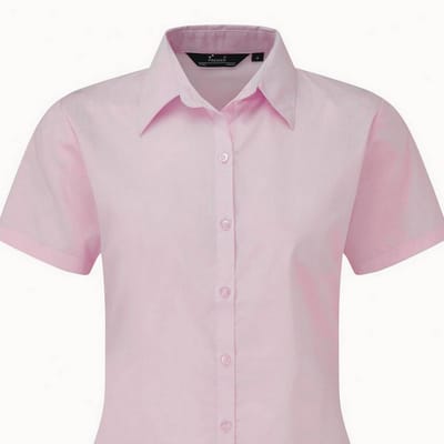 Premier Popeline blouse met korte mouwen / Gewoon werkoverhemd (Roze)