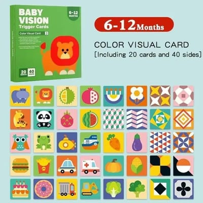 0-36M Baby Visuele Stimulatie Kaart Vroeg Onderwijs Speelgoed Pasgeboren Visueel Leerboek Zwart-Wit Contrast Montessori Speelgoed