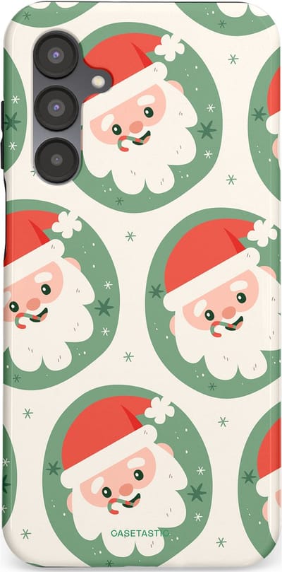 Casetastic hoesje geschikt voor Samsung Galaxy A16 - Dubbellaagse bescherming - Zuurstok Groen Witte Kerstman - Fashion Case - Wit Saliegroen Crème Terracotta