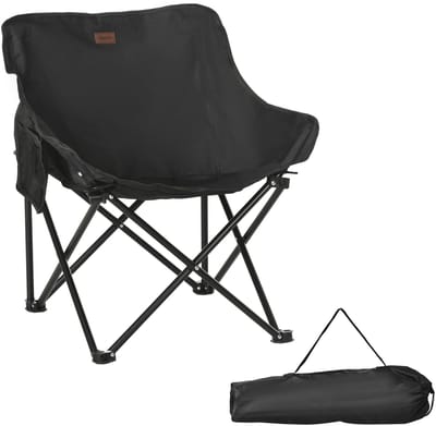 Killogood Campingstoel - opvouwbaar - stalen frame - stoffen zitting - draagtas - zwart