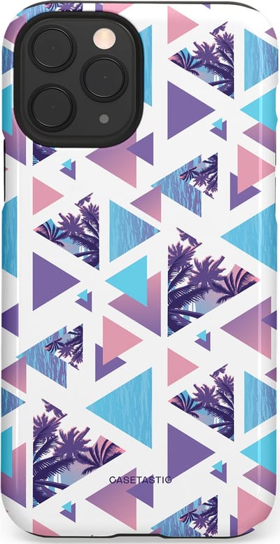 Casetastic Hoesje Geschikt voor Apple iPhone 11 Pro - Stijlvolle Beschermende Duo-layer Case - Zomervibe geometrie