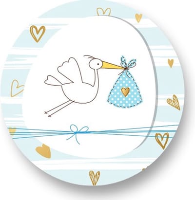 20x Sluitsticker Ooienvaar - Blauw - 40 mm - Geboorte Sticker - Sluitzegel - Sticker Geboortekaart Jongen - Baby nieuws - Trakteren Broer Zus Basisschool Kinderdagverblijf - Glossy - Sluitzegel - Wensetiket