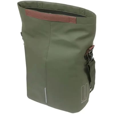Basil City - Fietsshopper - MIK Hooks Enkele Fietstas - 14-16 Liter - Waterafstotend - Reflectiedetails - Moss green