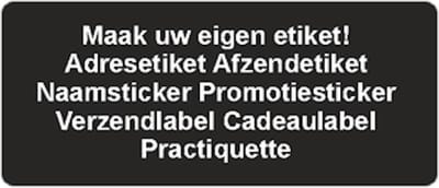 Verzendetiket - zwart - 250 stuks - 21x48mm - rechthoek - gepersonaliseerd - met eigen tekst