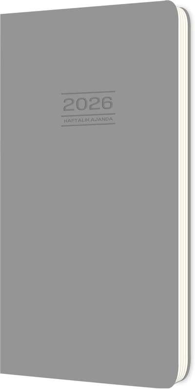 Weekplanner Zakformaat - Agenda Planner - Dagelijkse Planning - Hardcover Afwerking - 16x8cm - Grijs