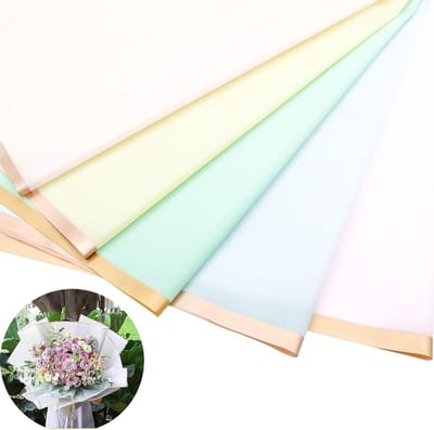 Kleurrijk Inpakpapier - 20 Stuks Bloemen - DIY Verpakking voor Bruiloft en Feest - Waterdicht en Doorschijnend - 58x58 cm (5 Kleuren)