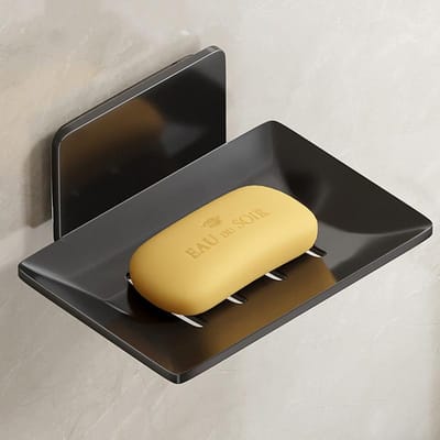 Zeepbakje van aluminiumlegering Badkamer Zeepbakje met Afvoerwater Wandmontage Zeepdoos Badkameraccessoires zwart
