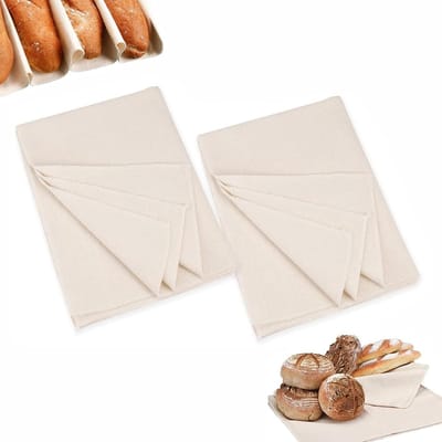 professionele proefdoek, 2 stuks brood gefermenteerde doek, natuurlijke katoenen bakkers, bank, linnen doek voor stokbrood brood deeg, 36 x 45 cm