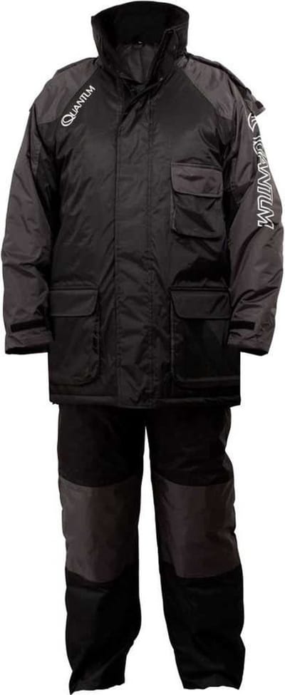 Quantum Fishing Winter Set - vispak warmtepak voor vissen - 140-152 - zwart-grijs - Kinder vispak - -Kinder Warmtepak