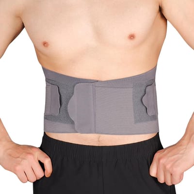 Rugbrace Onmiddellijke verlichting van rugpijn, hernia, ischias, scoliose Ademende taille lumbale onderrug ondersteuningsgordel One Size beige