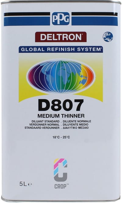 PPG D807/E5 Medium Thinner - Verdunning in Blik 5 liter